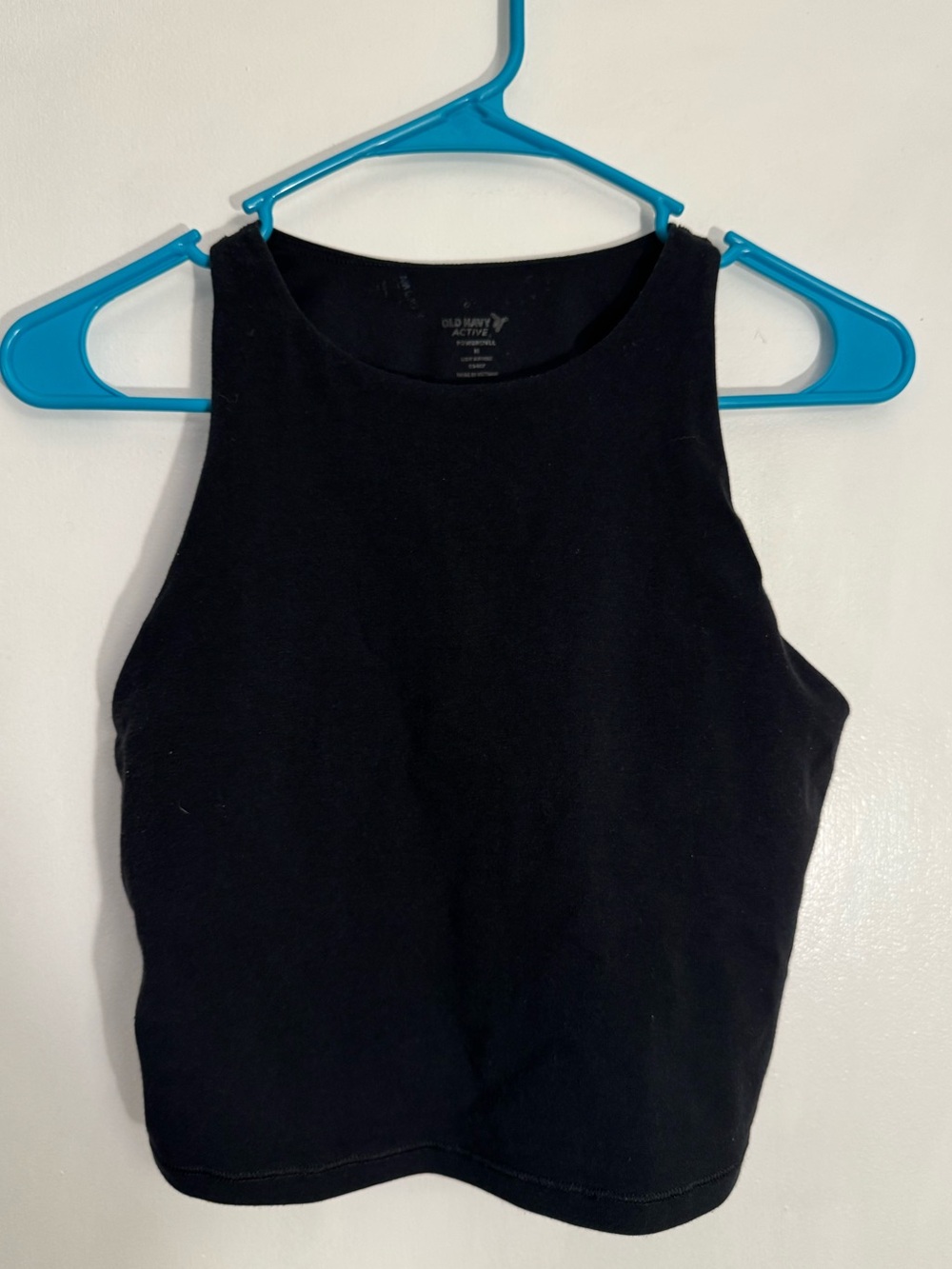 Old Navy Black Sleeveless Crop bra Top power soft women’s medium gym workout